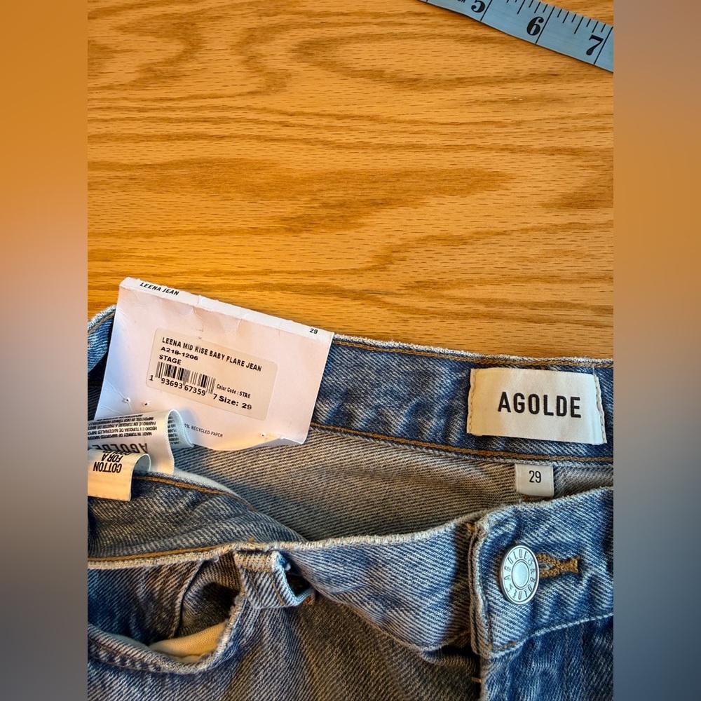 NWT Agolde Leena Mid Rise Baby Flare Jean Stage Wash 29 - Picture 10 of 14